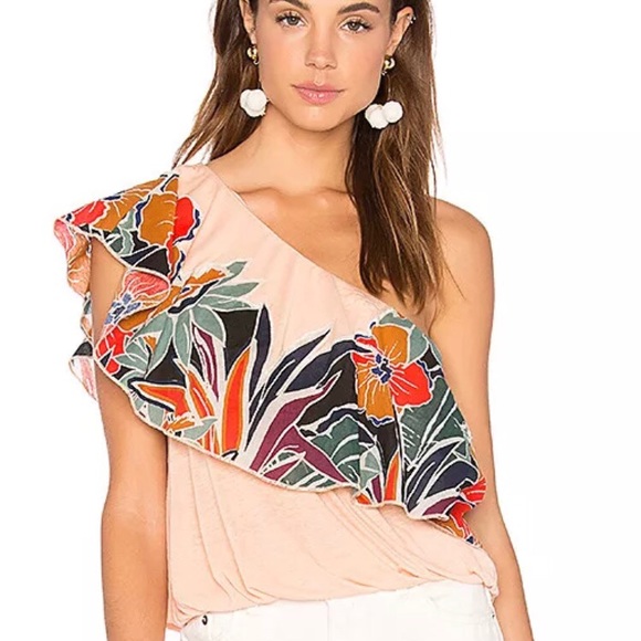 Free People Tops - Free People Annka Floral One Shoulder Bubble Top